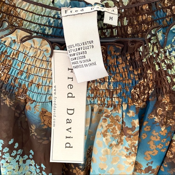 Paisley & floral off shoulder sheer blouse tunic - Picture 4 of 4